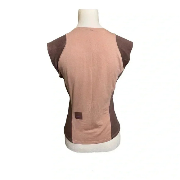 221 LULULEMON PINK CLAY / DARK OXIDE CAP SLEEVE HIKING TOP - Picture 2 of 8